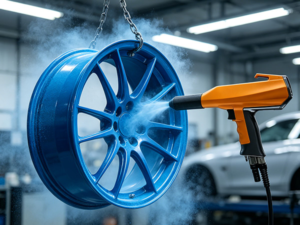 Car wheel hub spraying
